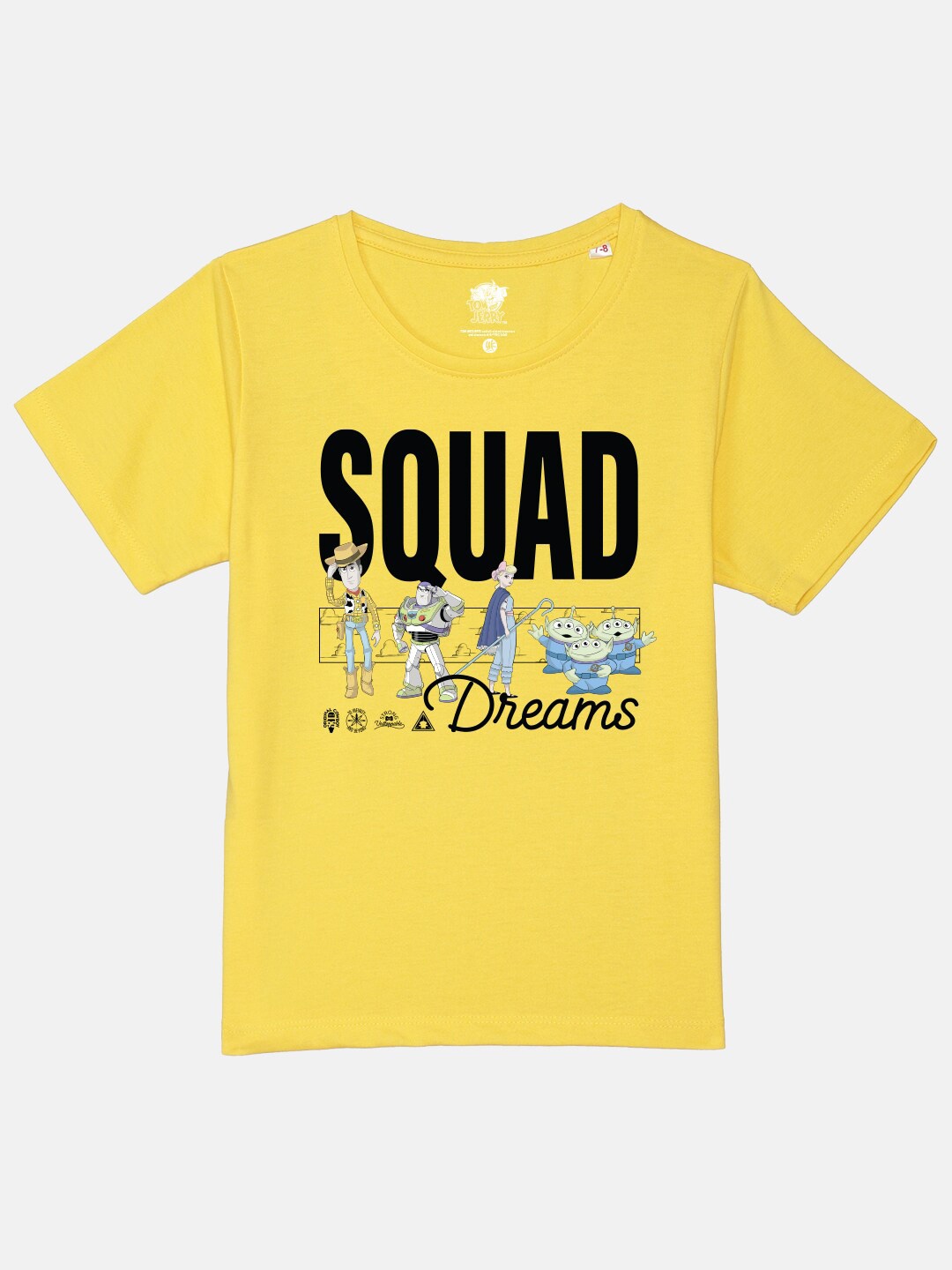 

YK Disney Boys Regular Fit Typography Toy Story Printed Pure Cotton T-shirt, Yellow