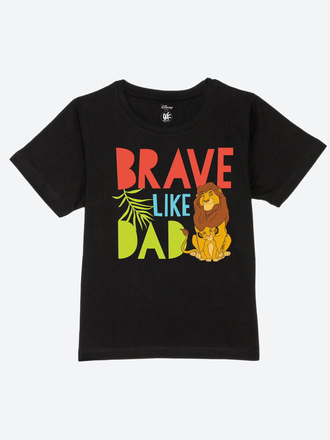 

YK Disney Boys Printed Pure Cotton Round Neck T-shirt, Black