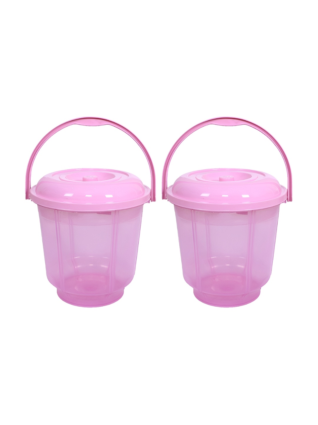 

Kuber Industries Pink 2 Pieces Unbreakable Bathroom Buckets 13 L Each