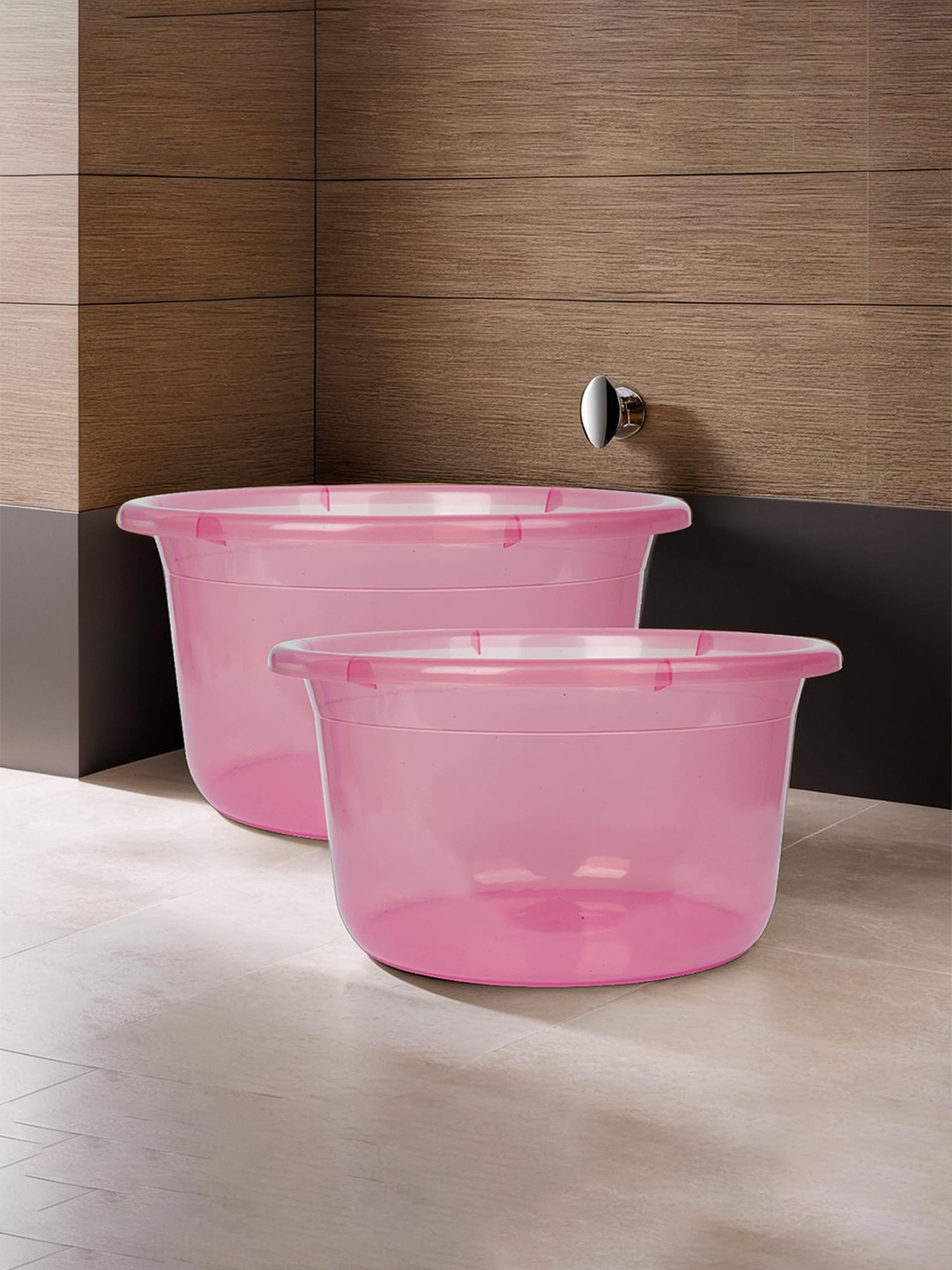 

Kuber Industries Pink 2 Pieces Round Shape Bath Tubs