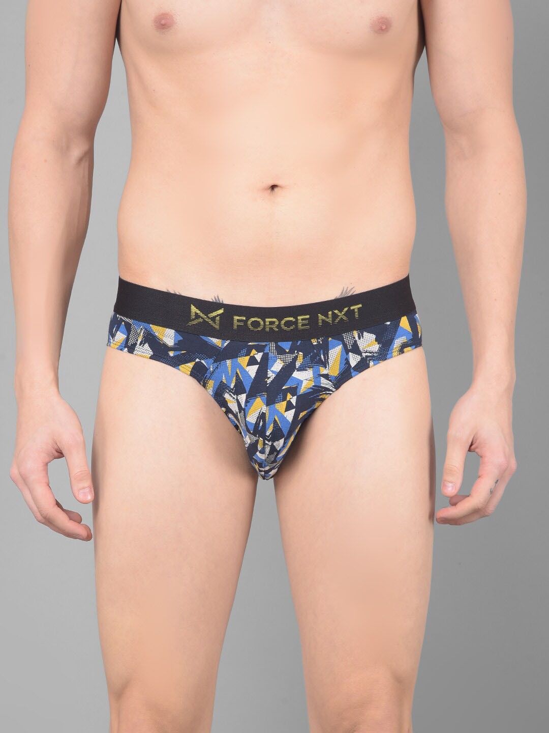 

Force NXT Abstract Printed Ultrasoft Anti Microbial Basic Briefs MNFL-35P-P5-PO1, Blue