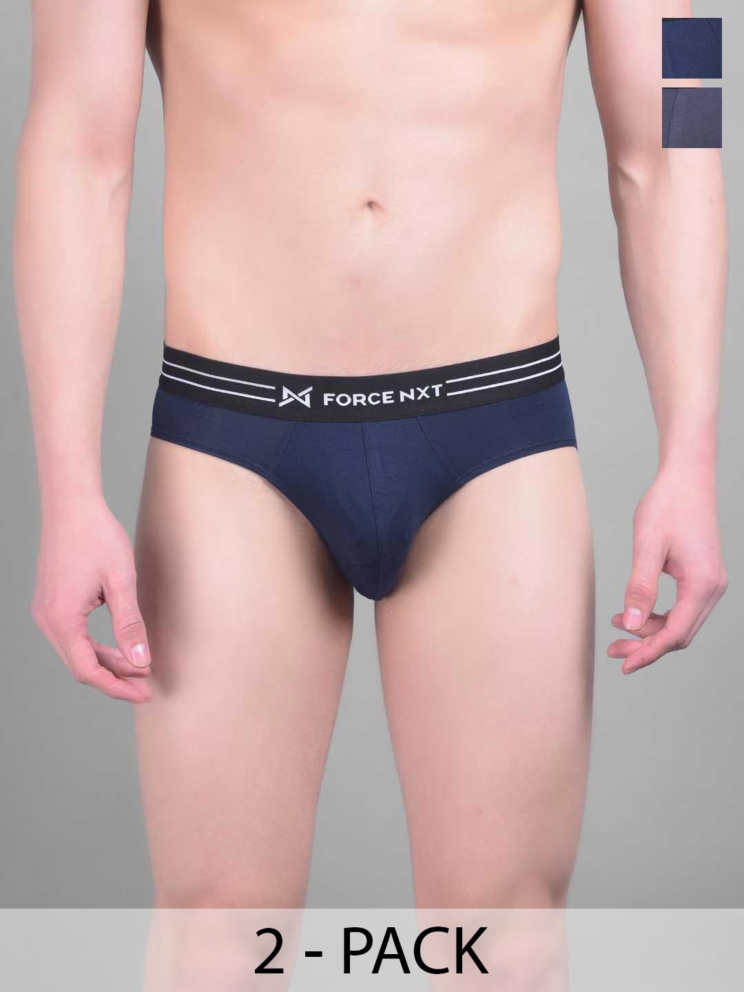 

Force NXT Men Pack of 2 Cotton Ultrasoft Anti Microbial Brief MNFS-11-C2-3-PO2, Blue