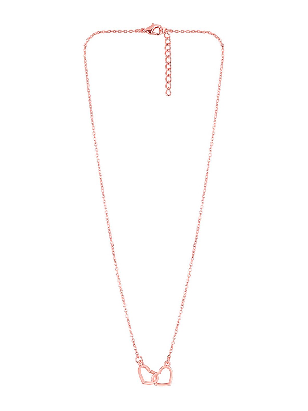 

Mahi Rose Gold-Plated Heart Shaped Pendants with Chains