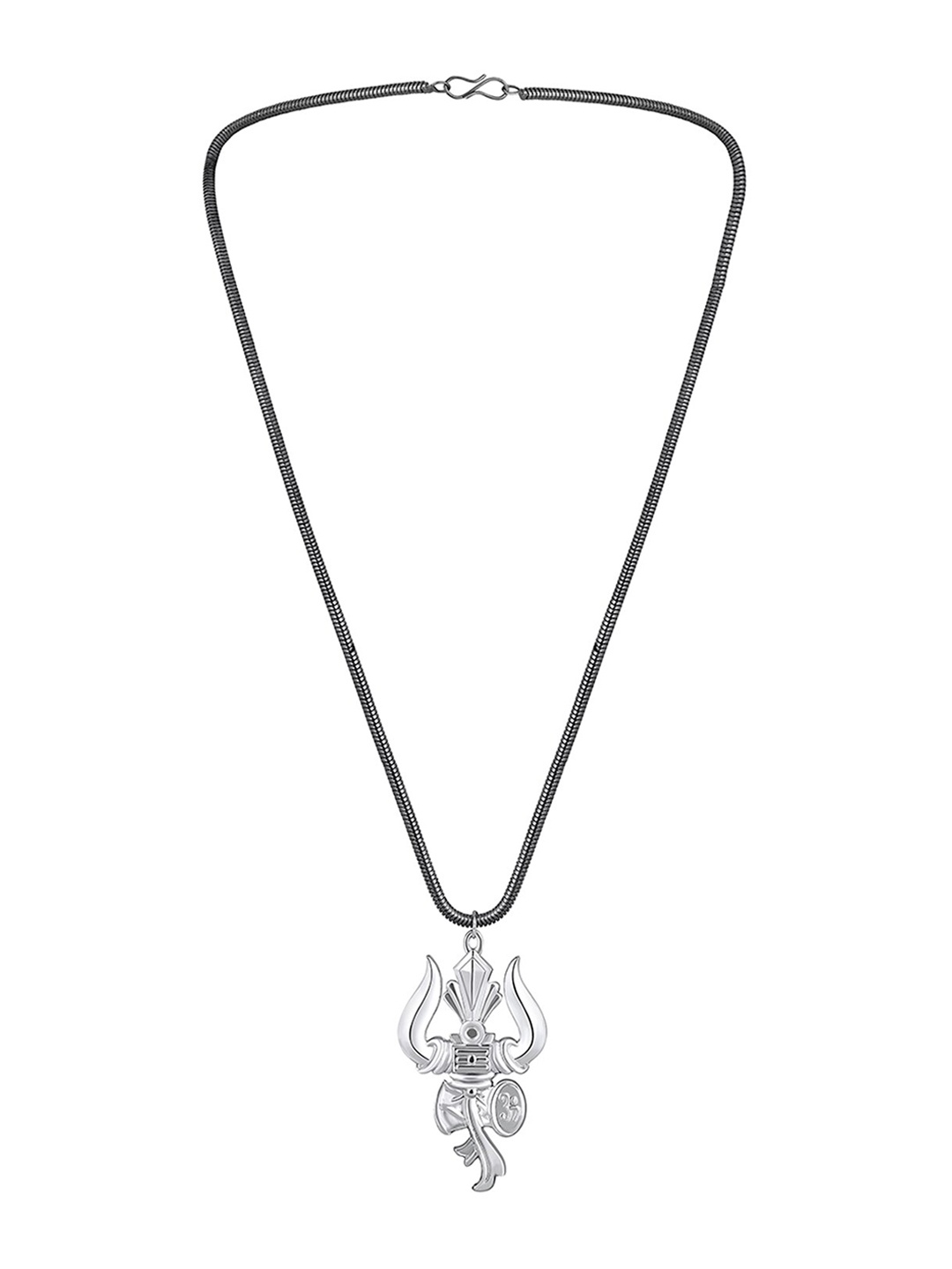 

Mahi Rhodium-Plated Contemporary Pendants with Chains, Silver