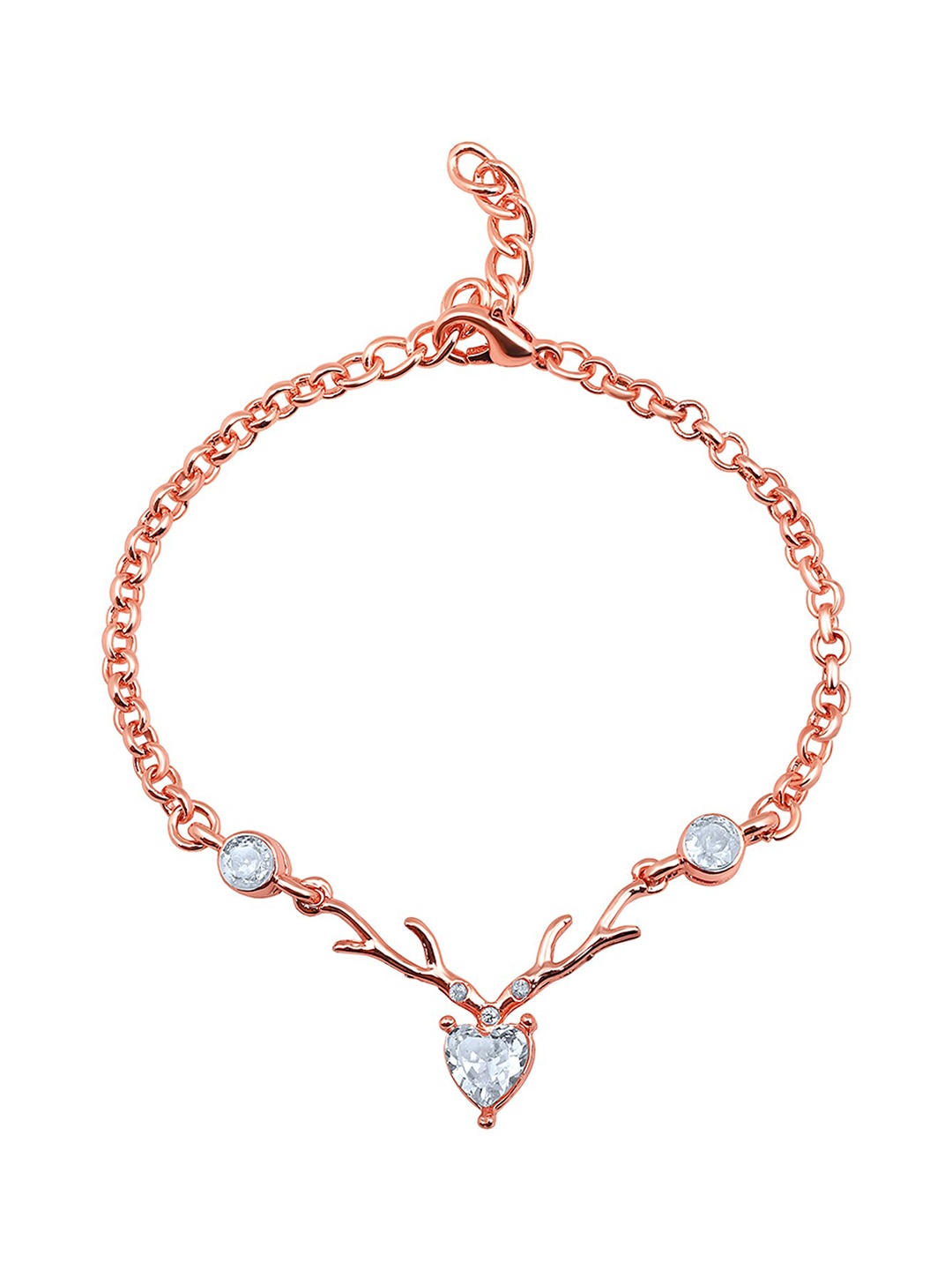 

Mahi Cubic Zirconia Rose Gold-Plated Wraparound Bracelet