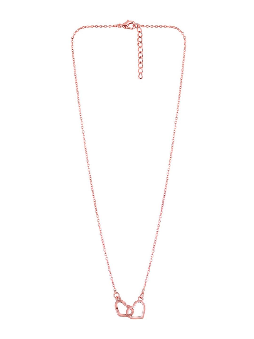 

Mahi Rose Gold-Plated Heart Shaped Pendants with Chains