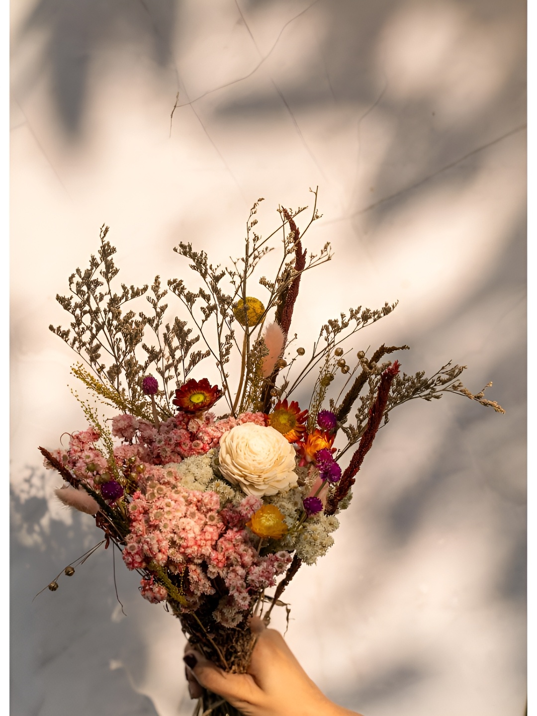 

ArteCasa Pink & Cream Dried Non-Hanging Artificial Flower