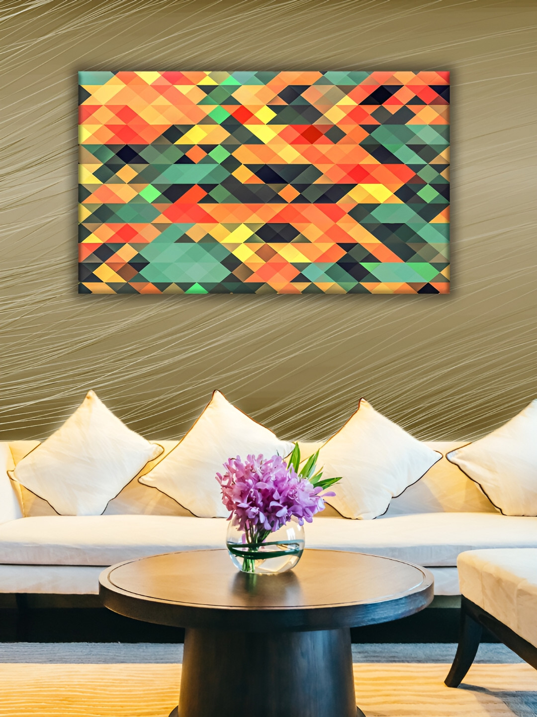 

WALLMAX Yellow & Black Abstract Canvas Wall Art