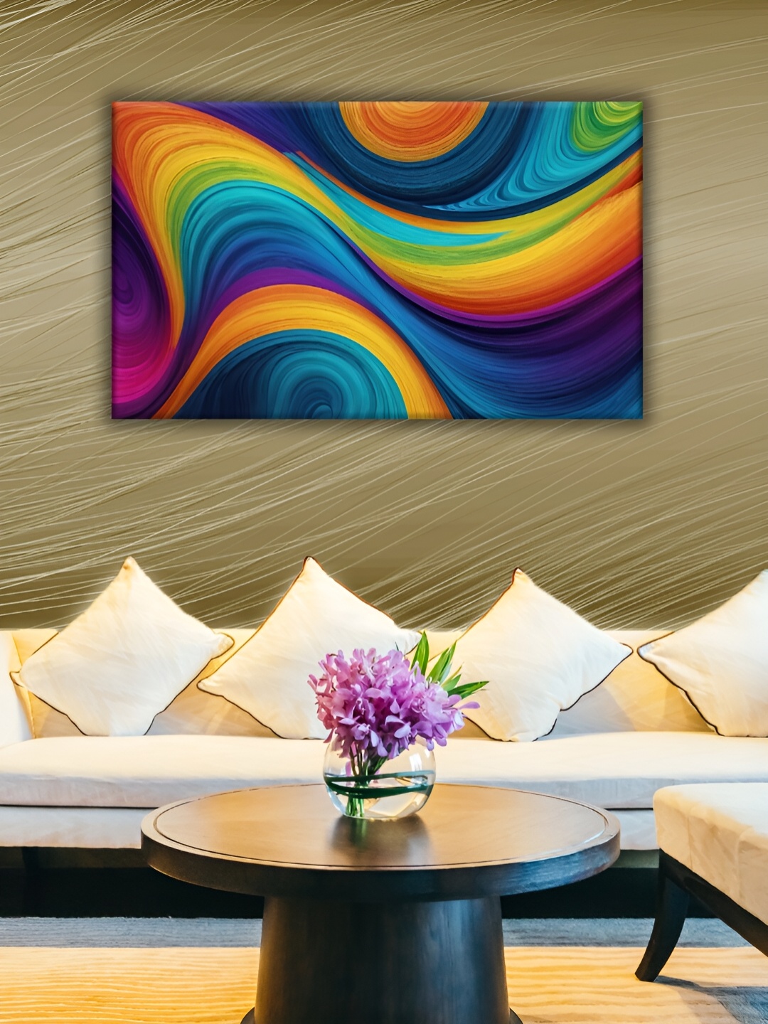 

WALLMAX Blue & Yellow Abstract Canvas Wall Art