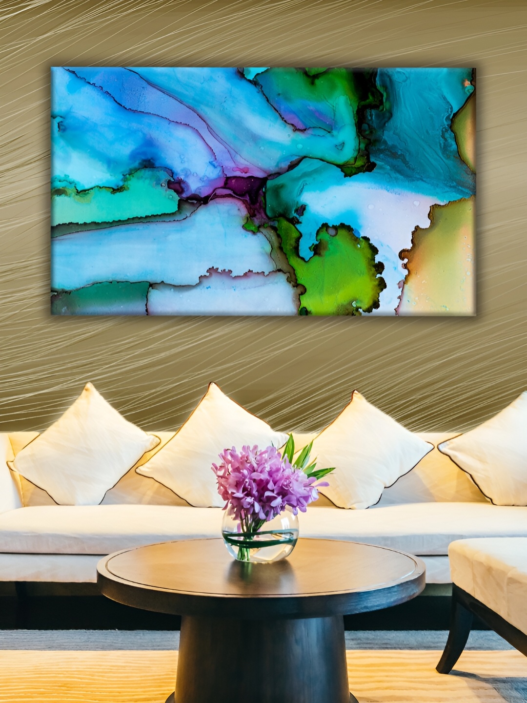 

WALLMAX Blue & Green Abstract Canvas Wall Art