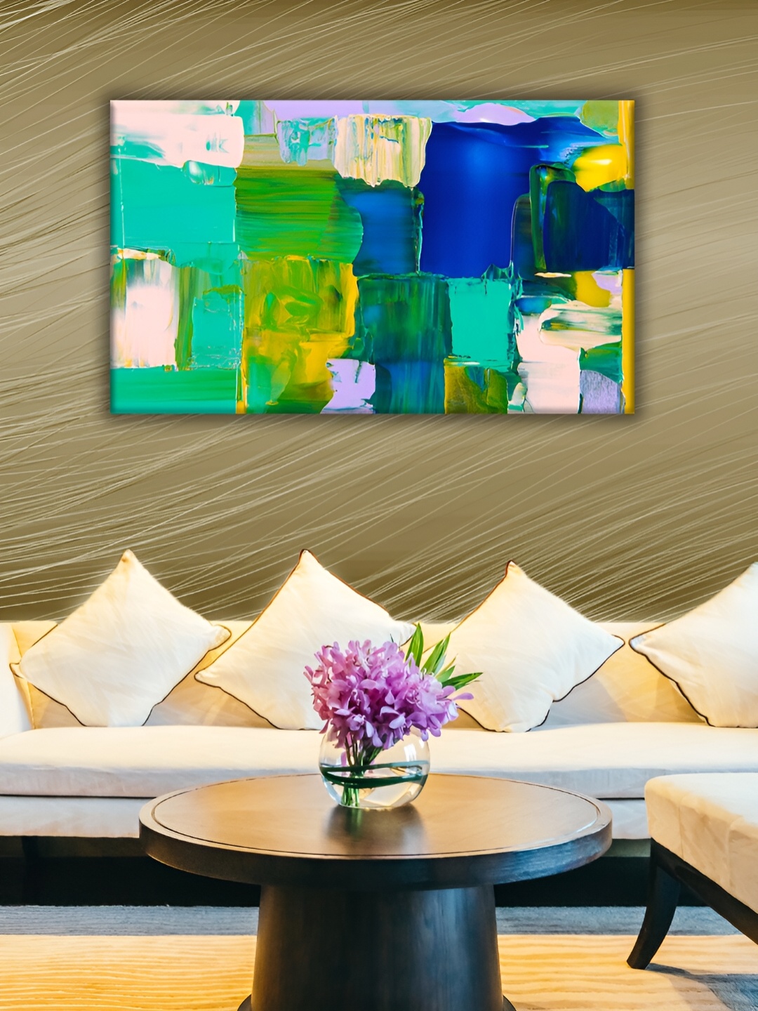 

WALLMAX Green & Blue Abstract Canvas Wall Art