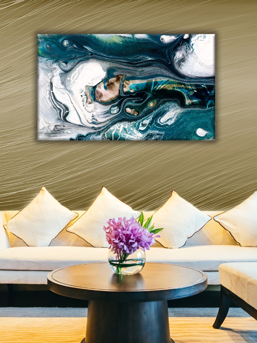 

WALLMAX Blue & White Abstract Canvas Wall Art