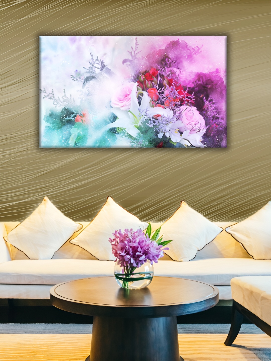 

WALLMAX Purple & White Floral & Botanical Canvas Wall Art