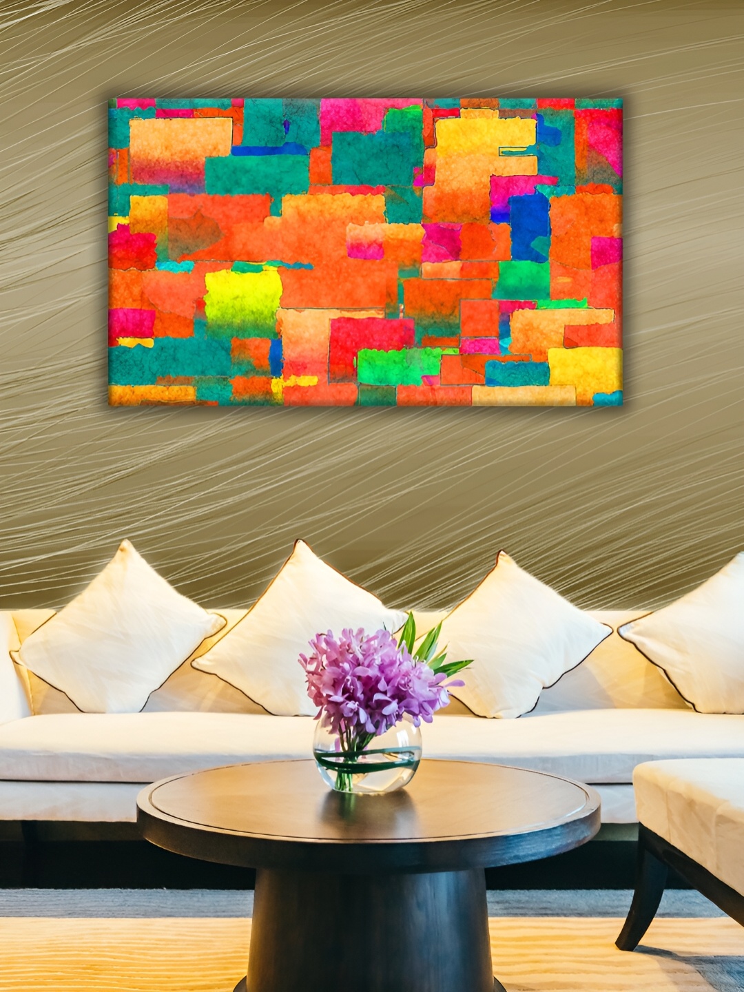 

WALLMAX Orange & Green Abstract Canvas Wall Art