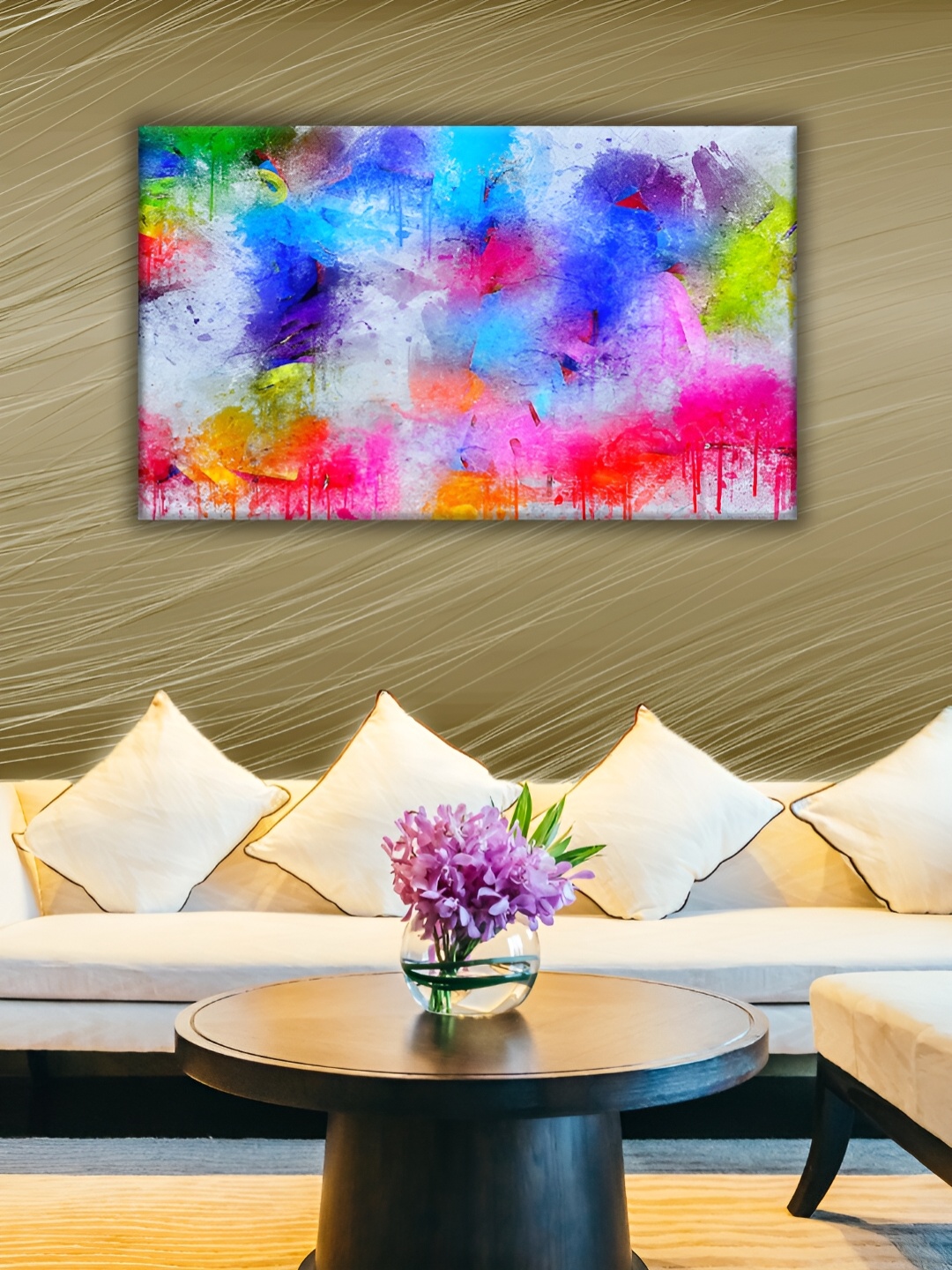 

WALLMAX Blue & Pink Abstract Canvas Wall Art