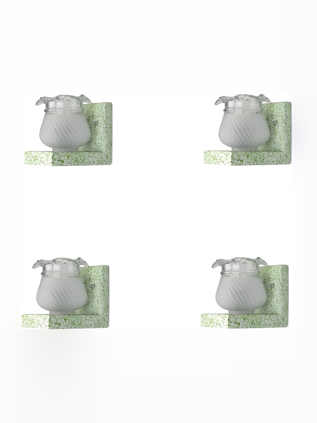

1ST TIME Transparent & White 4 Pieces Textured Glass Traditional Wall Lamps