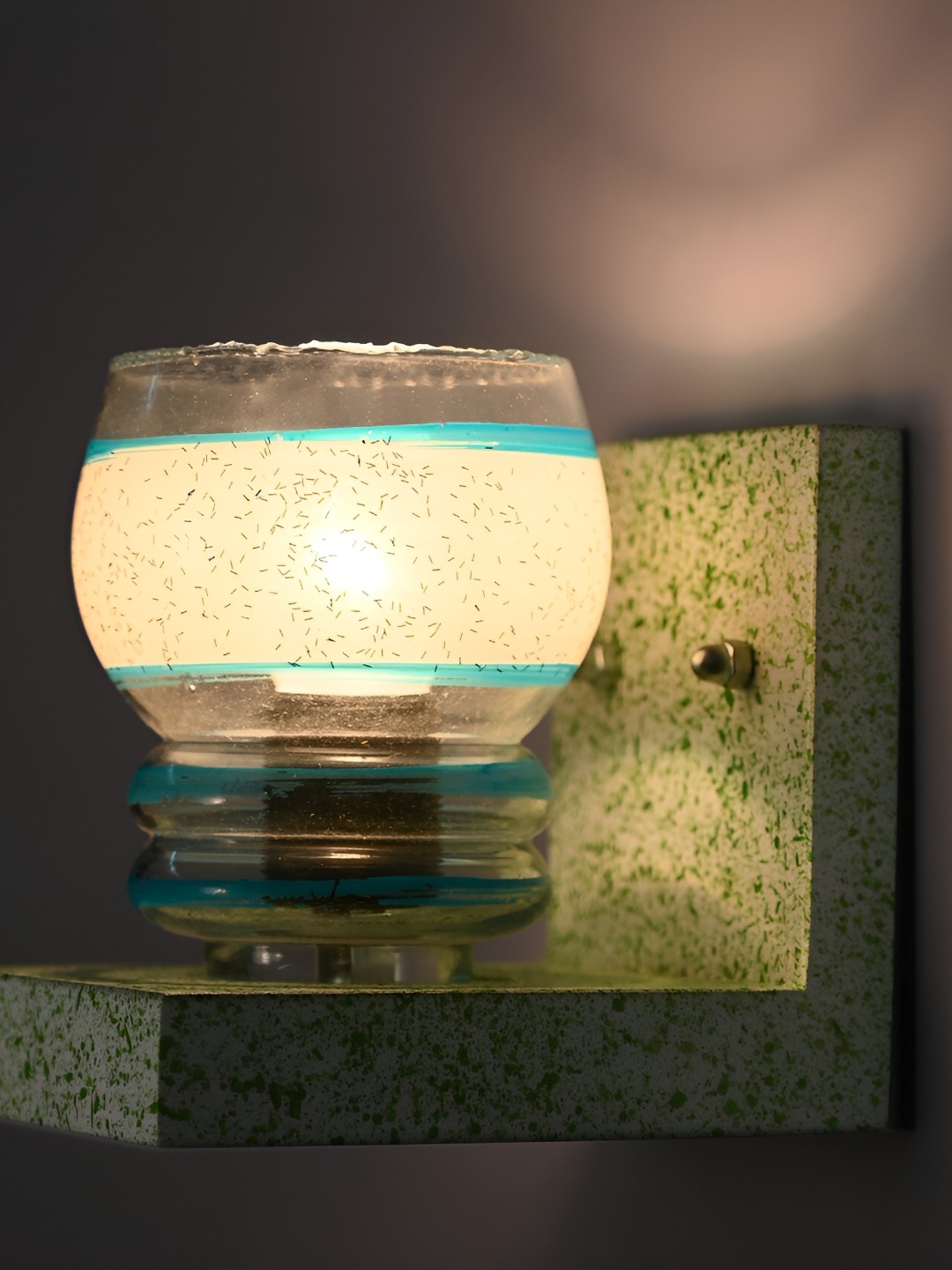 

1ST TIME Blue & White Printed Glass Contemporary Wall Lamp