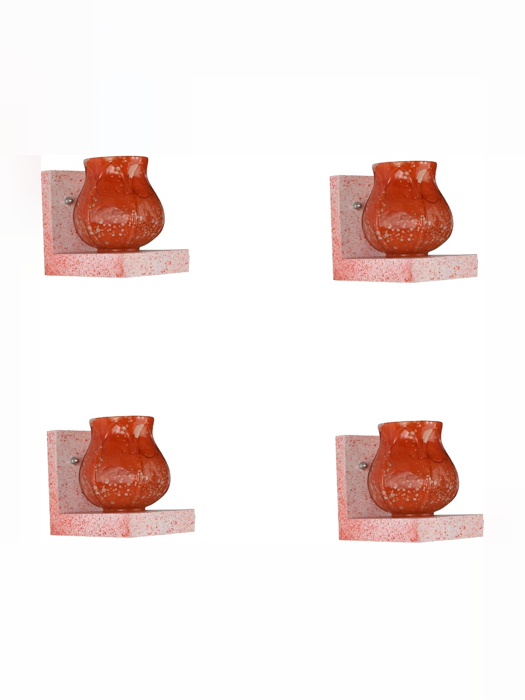 

1ST TIME Orange & White 4 Pieces Printed Glass Traditional Wall Lamp