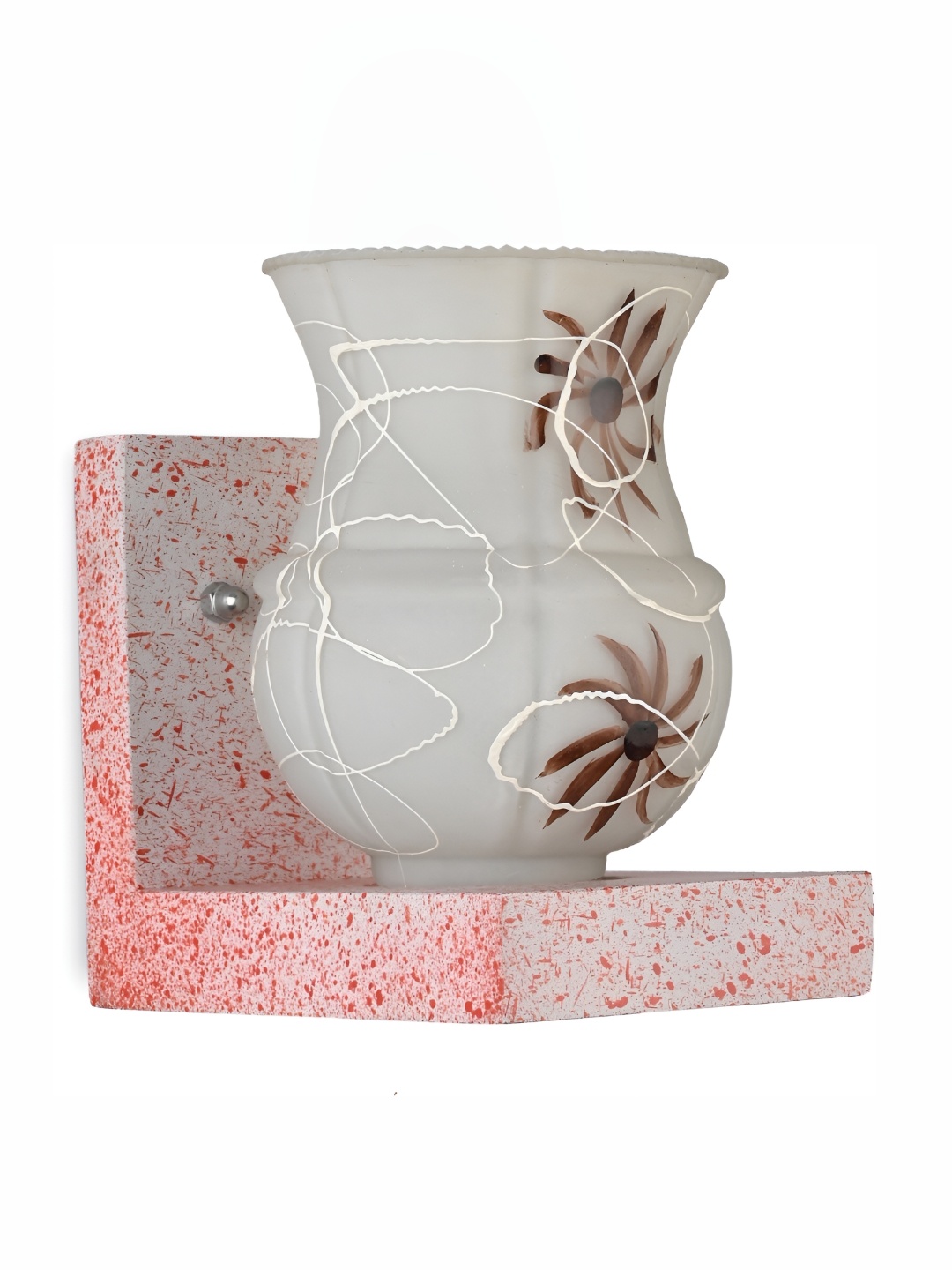 

1ST TIME White & Pink Printed Abstract Shaped Glass Wall Lamp