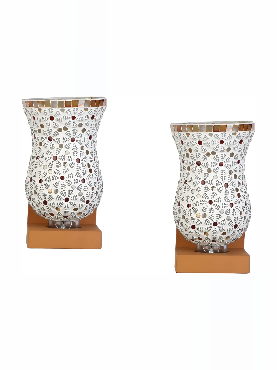 

1ST TIME White & Yellow 2 Pieces Textured Glass Contemporary Wall Lamp