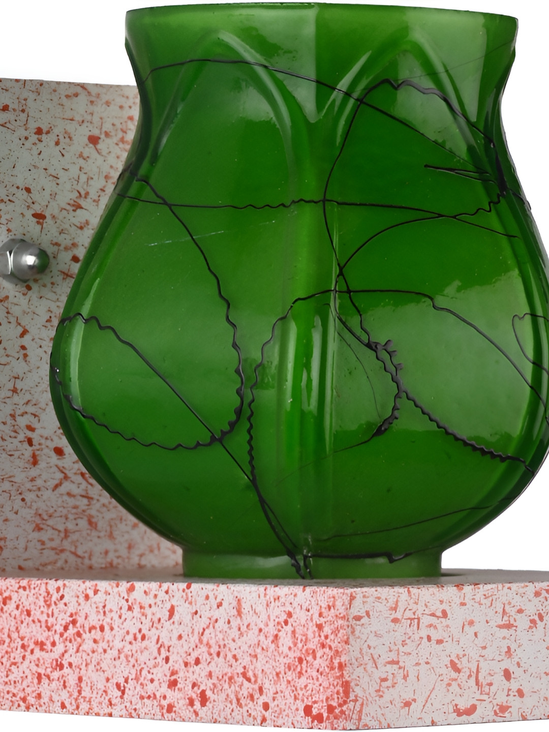 

1ST TIME Green & White Printed Glass Contemporary Wall Lamp
