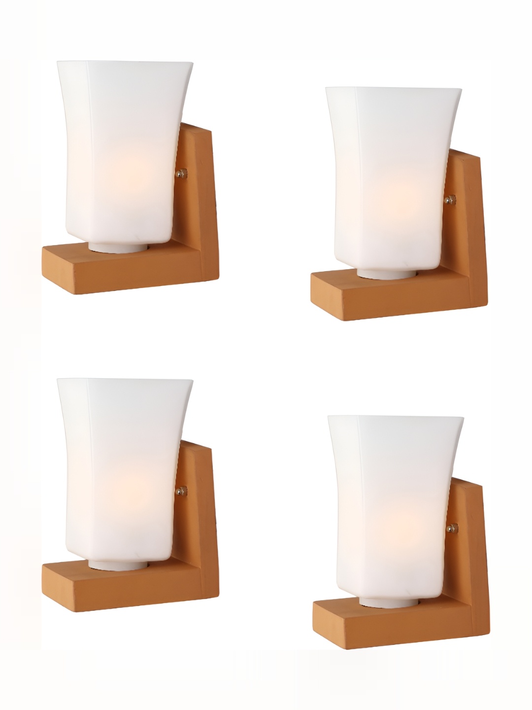 

1ST TIME White & Brown 4 Pieces Glass Traditional Abstract Shaped Shaped Wall Lamp