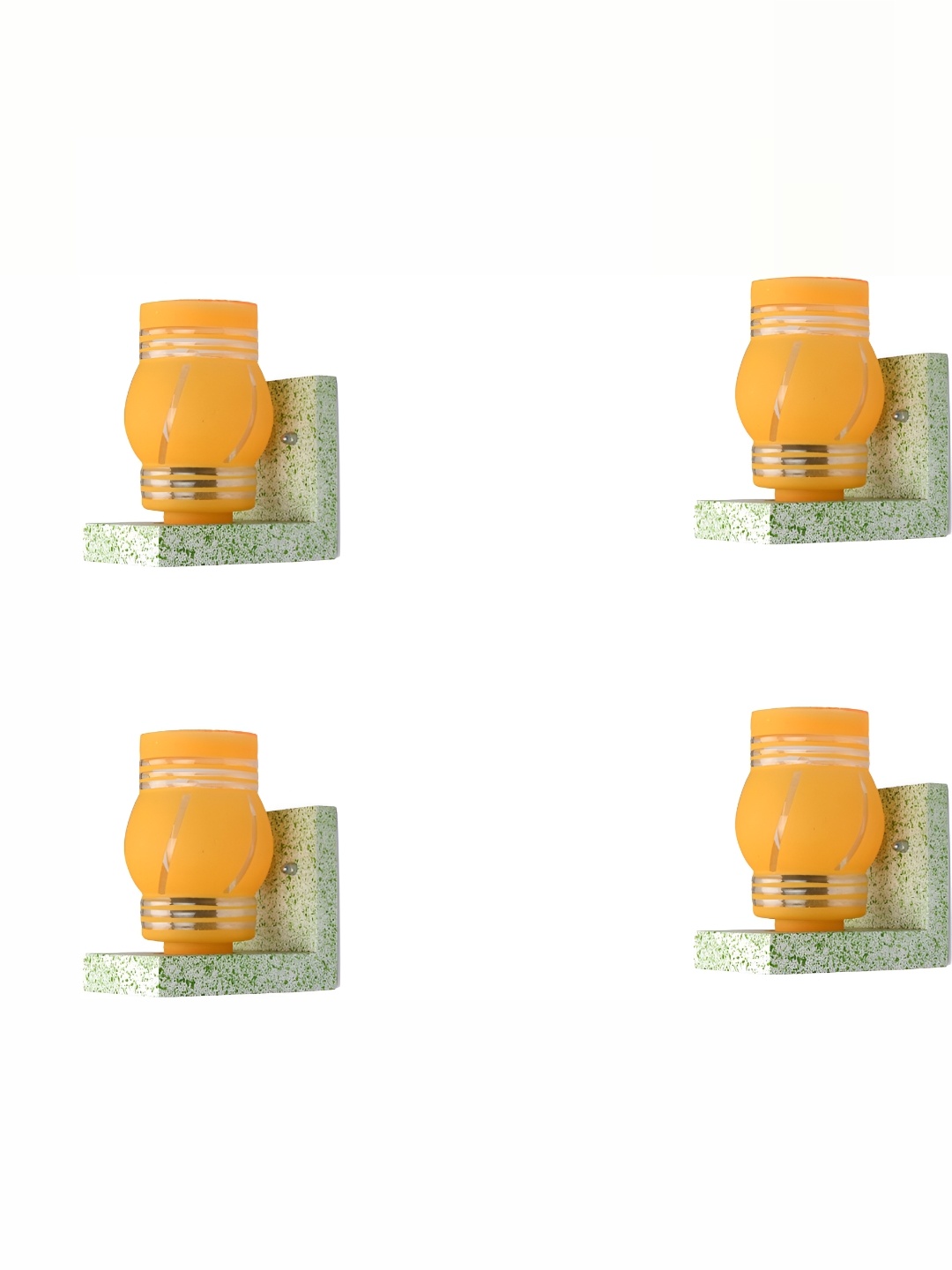 

1ST TIME Yellow & Orange 4 Pcs Textured Glass Contemporary Wall Lamp