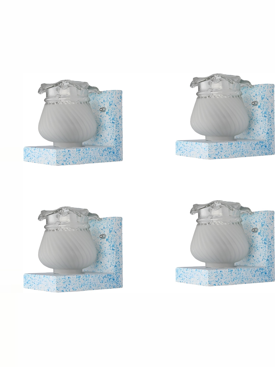 

1ST TIME Transparent & White 4 Pieces Printed Glass Contemporary Wall Lamp