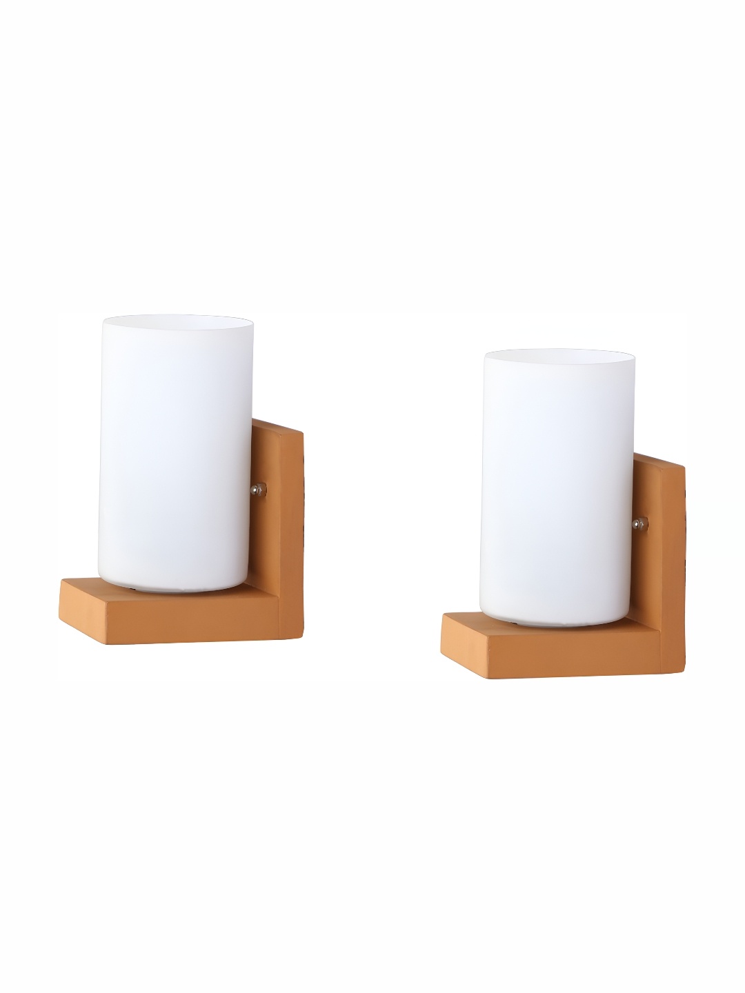 

1ST TIME White 2 Pieces Glass Traditional Cylinder Shaped Wall Lamps