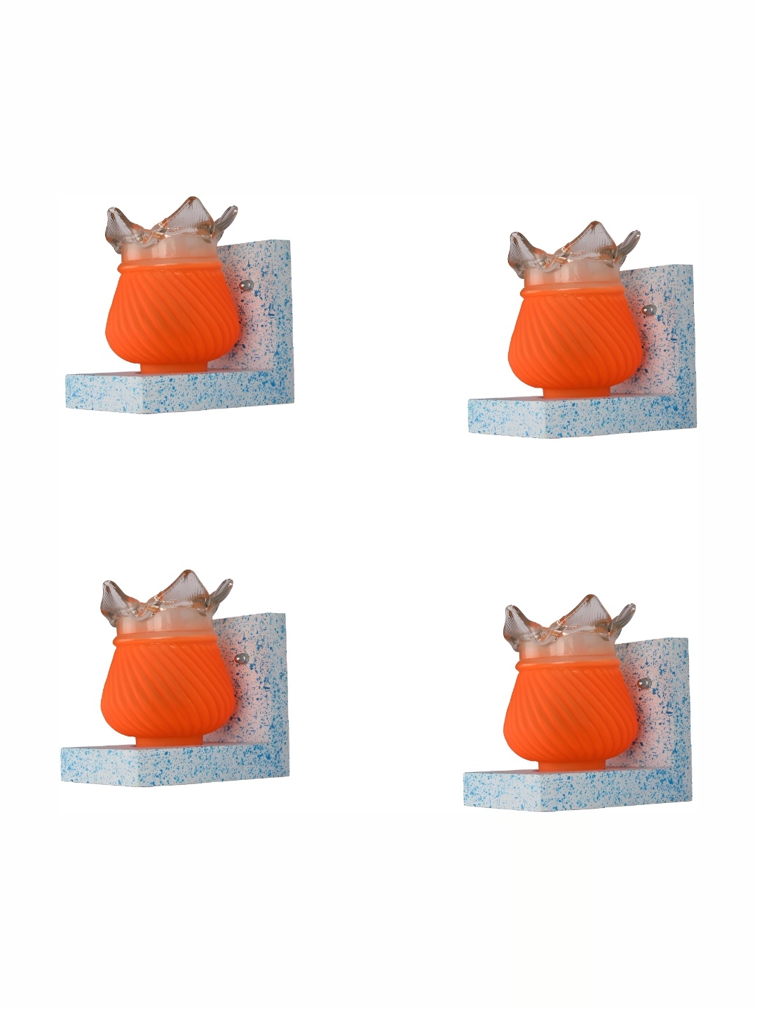 

1ST TIME Orange & White 4 Pieces Textured Glass Traditional Wall Lamp