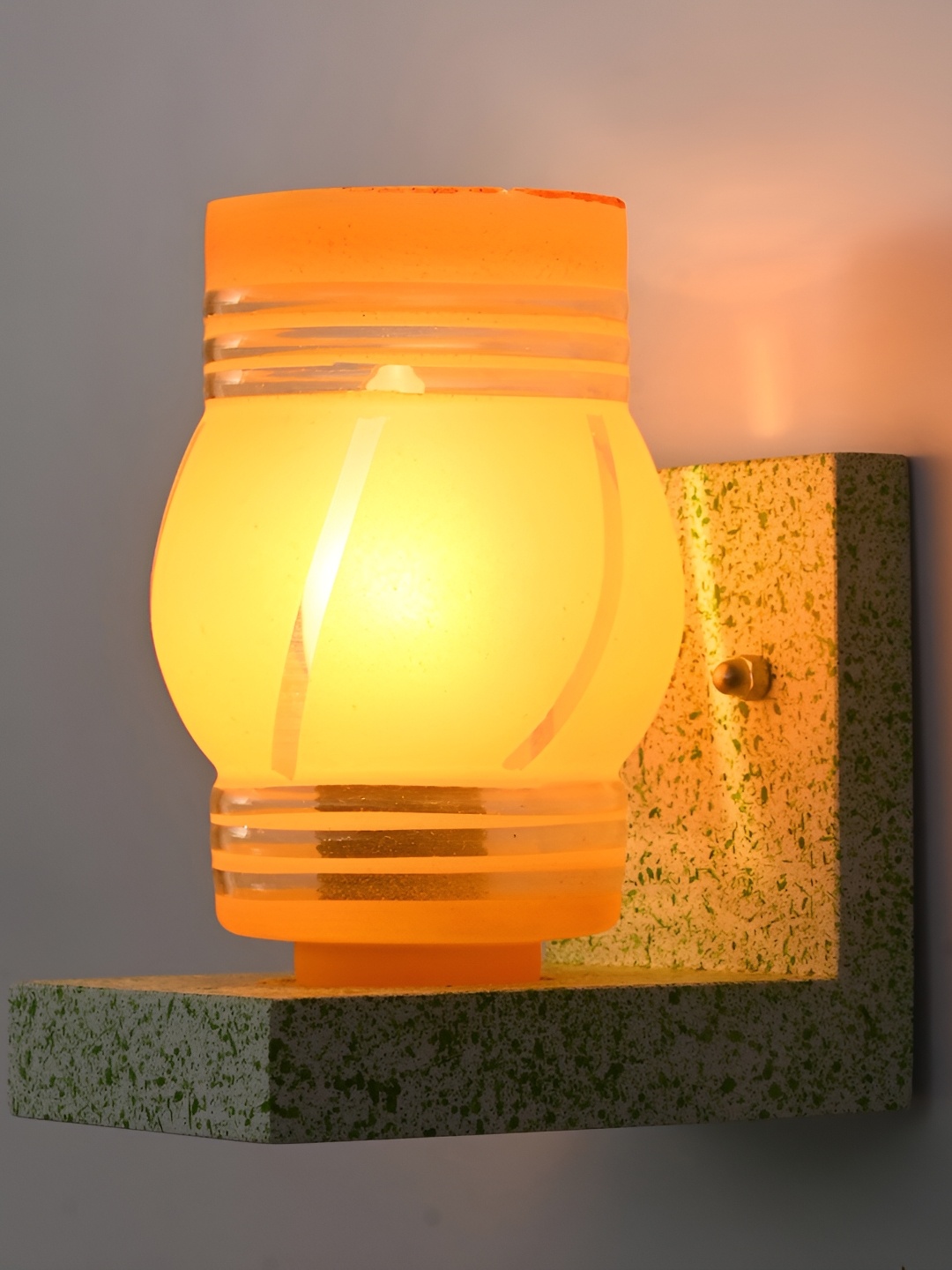 

1ST TIME Yellow & Green Textured Glass Contemporary Wall Lamp