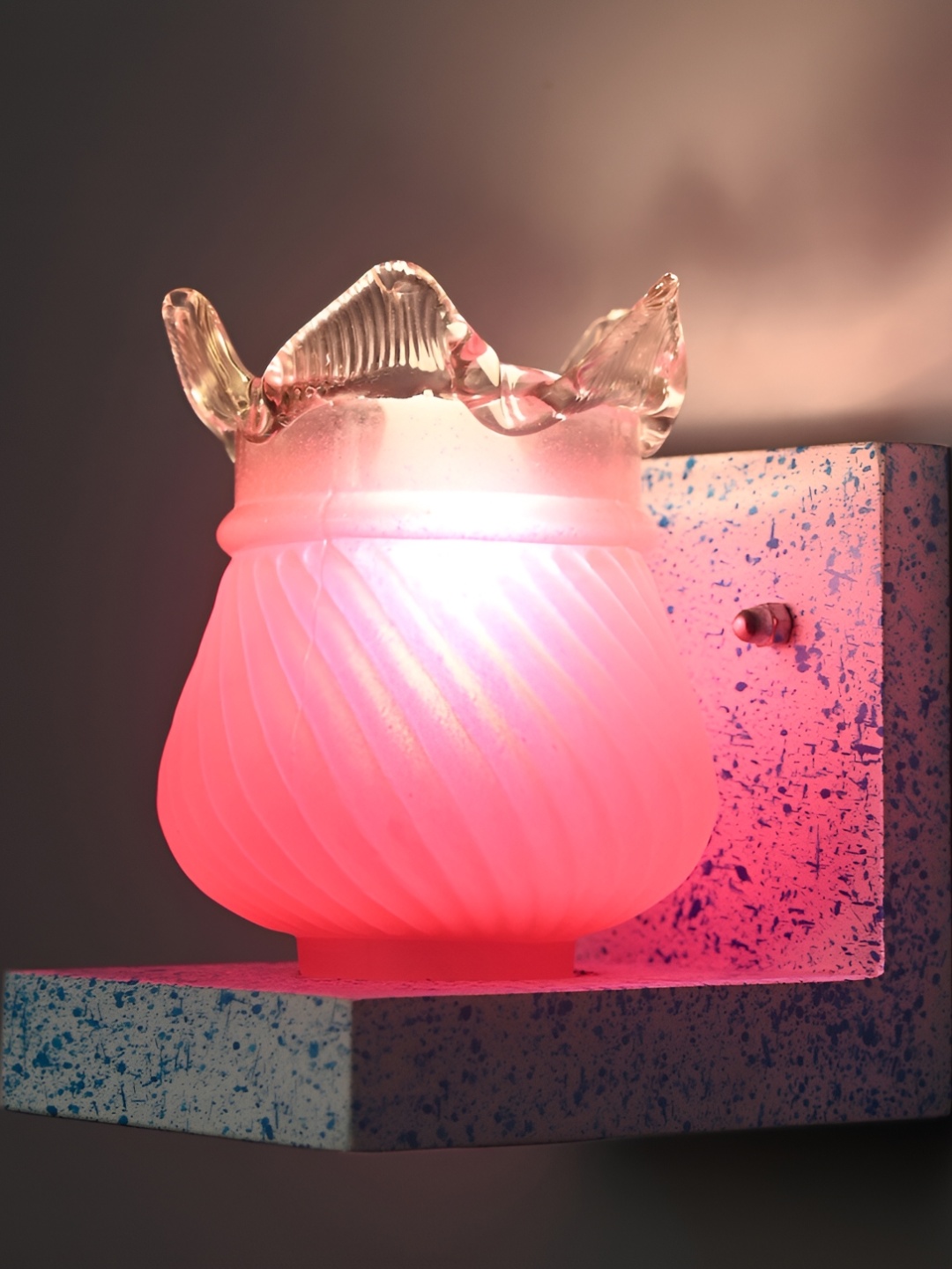

1ST TIME Pink & Blue Textured Abstract Shaped Contemporary Glass Wall Lamp
