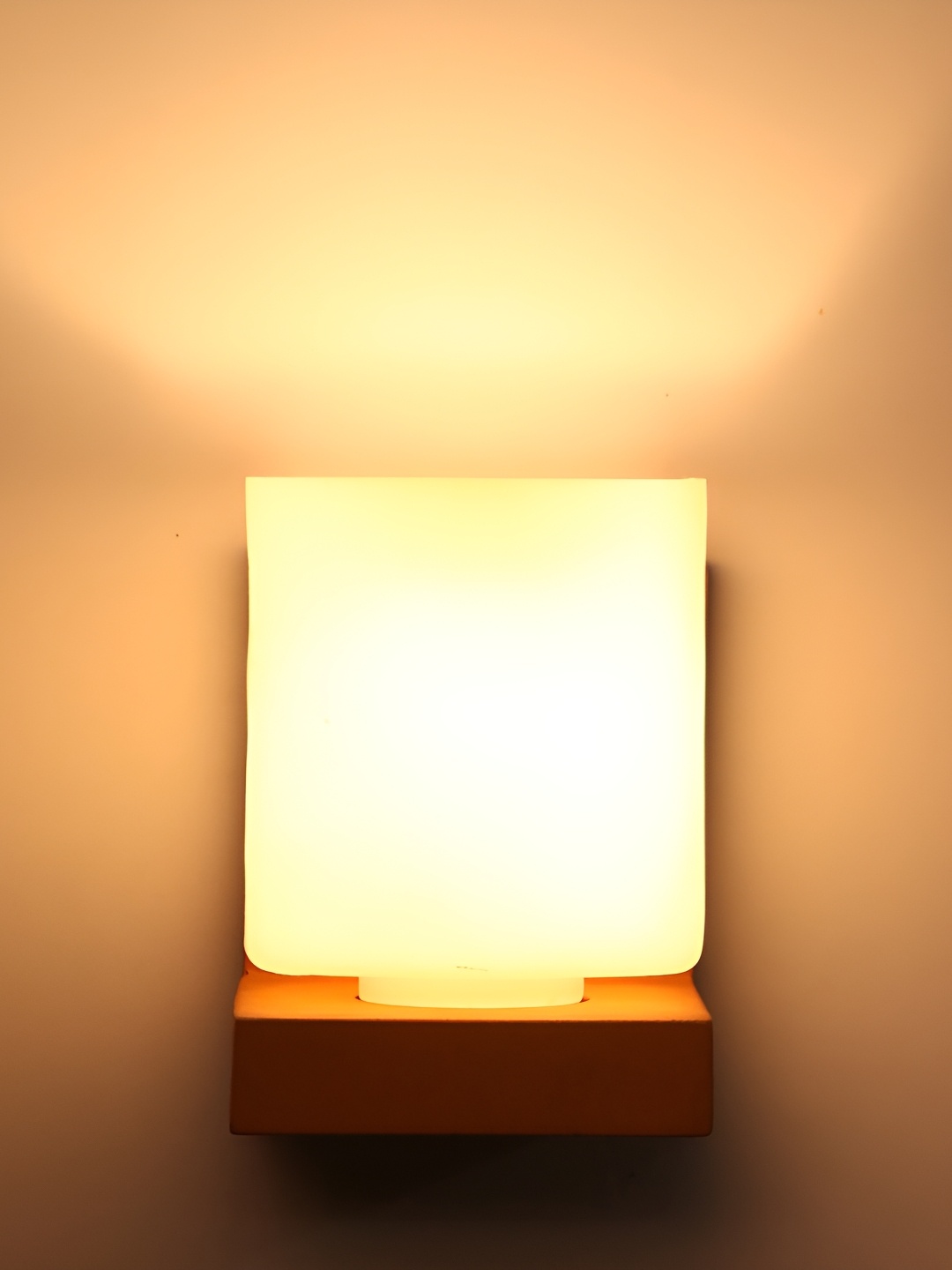 

1ST TIME White & Brown Glass Contemporary Rectangle Shaped Wall Lamp