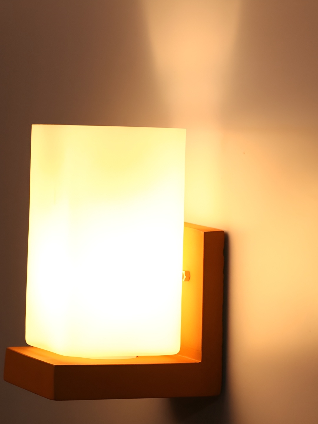 

1ST TIME White & Brown Glass Contemporary Rectangle Shaped Wall Lamp