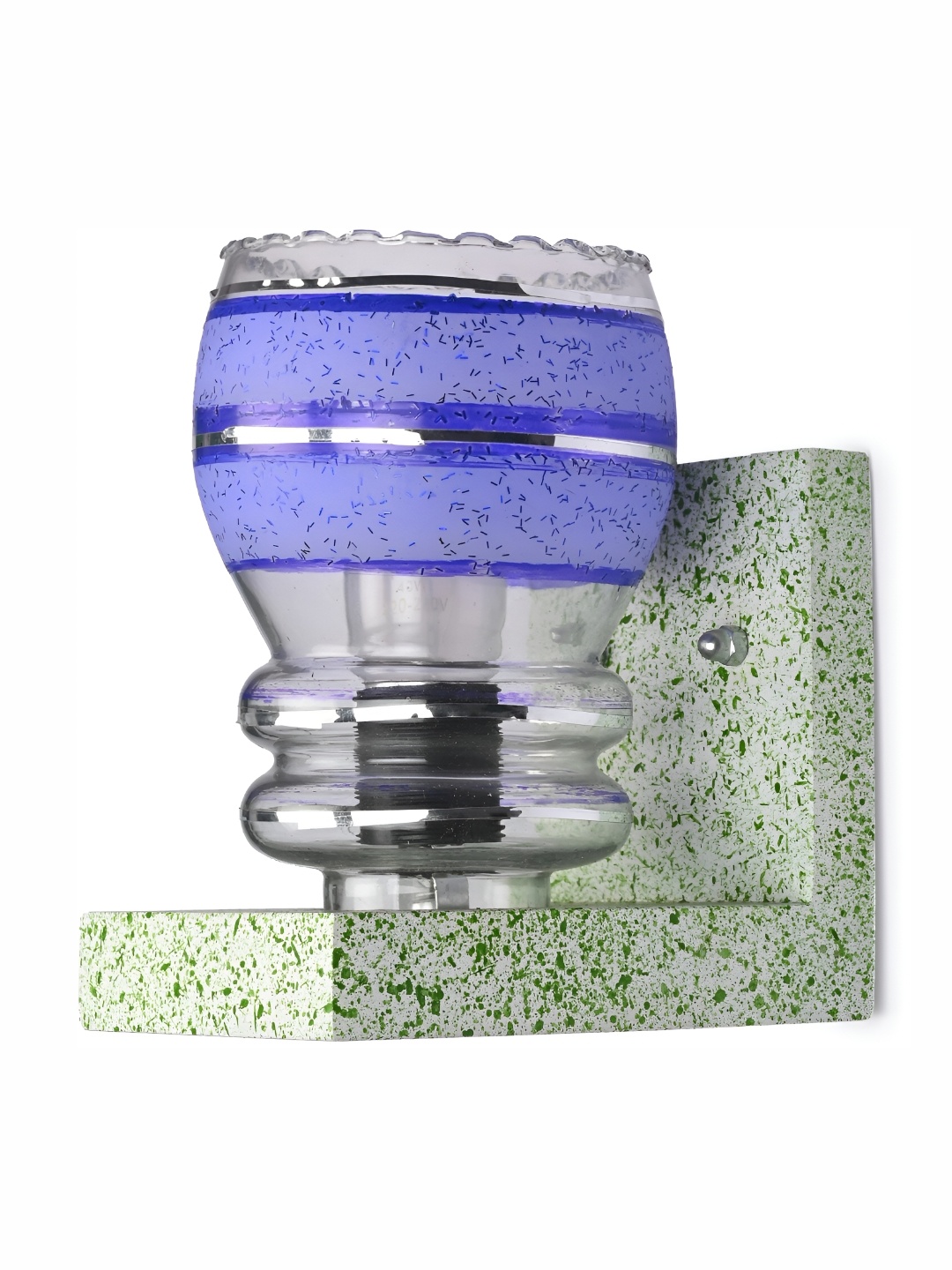 

1ST TIME Blue & Transparent Printed Glass Abstract Shaped Contemporary Wall Lamp