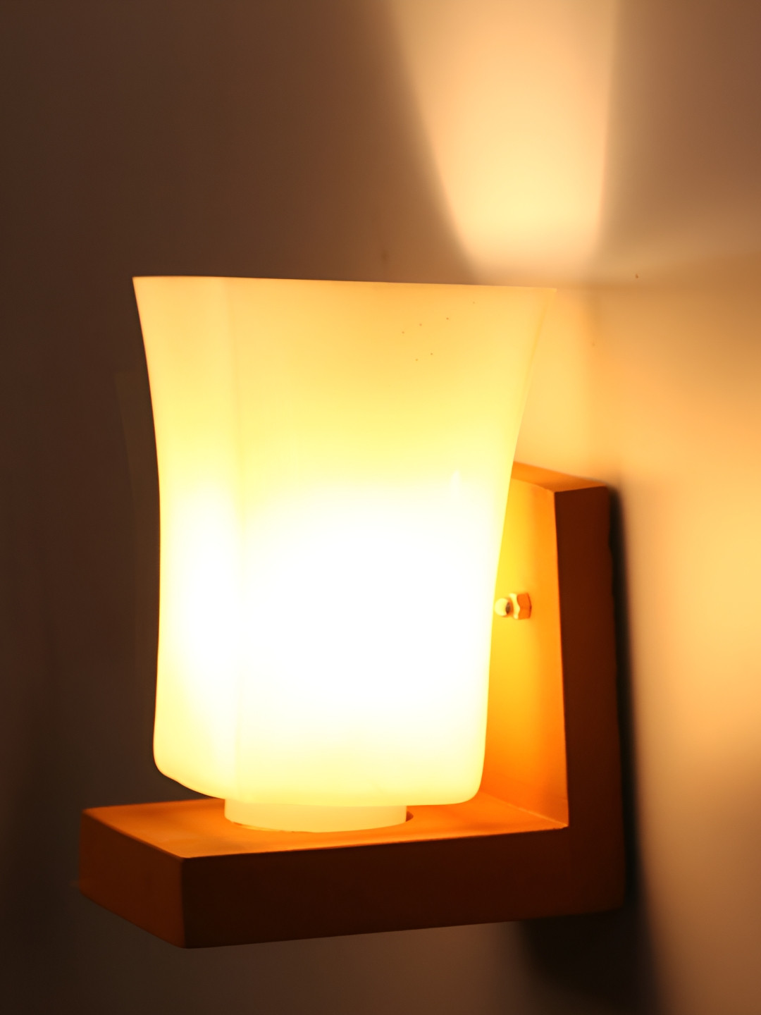 

1ST TIME White & Brown Glass Traditional Wall Lamp