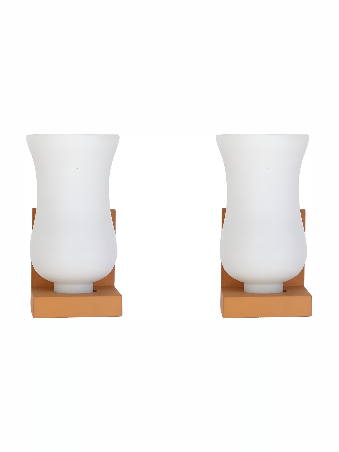 

1ST TIME White & Brown 2 Pcs Glass Contemporary Wall Lamp