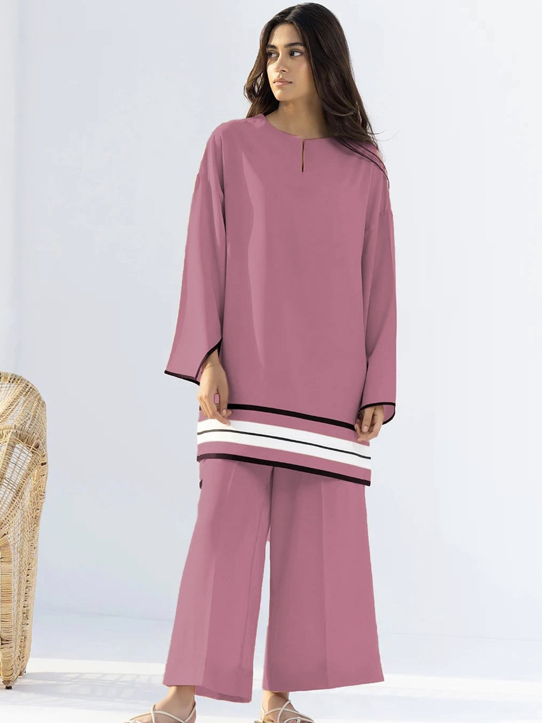 

UMANTA Printed Top With Trousers, Pink