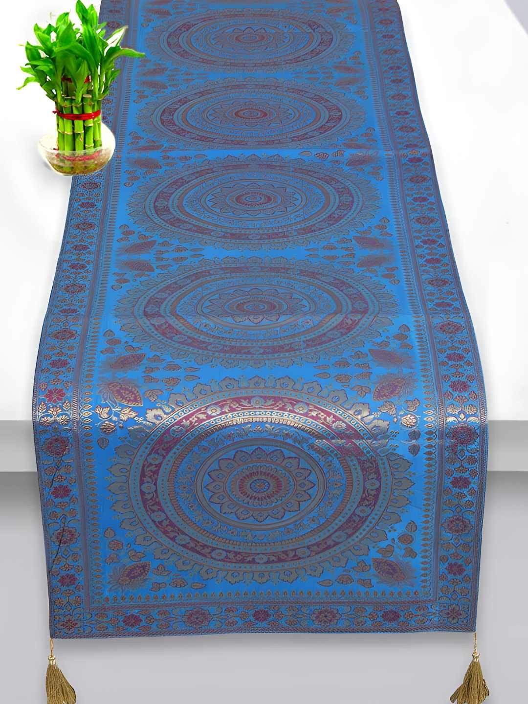 

E-Ezra Turquoise Blue Printed Table Runners