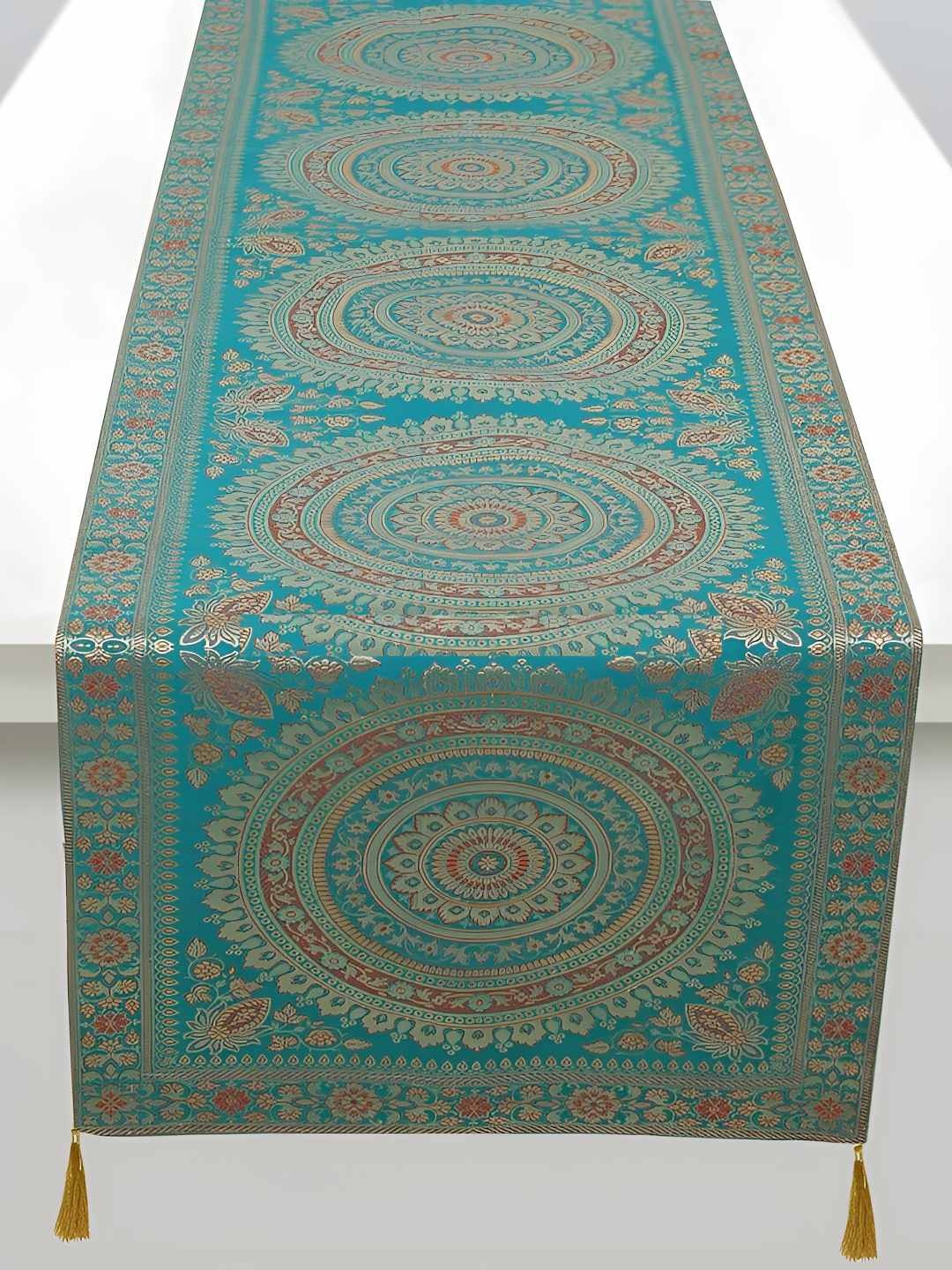 

E-Ezra Sea Green Printed Table Runner
