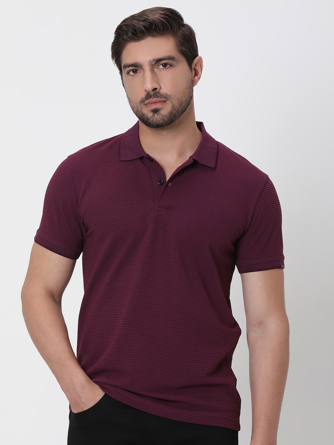 

Mufti Polo Collar Short Sleeves Slim Fit T-shirt, Teal