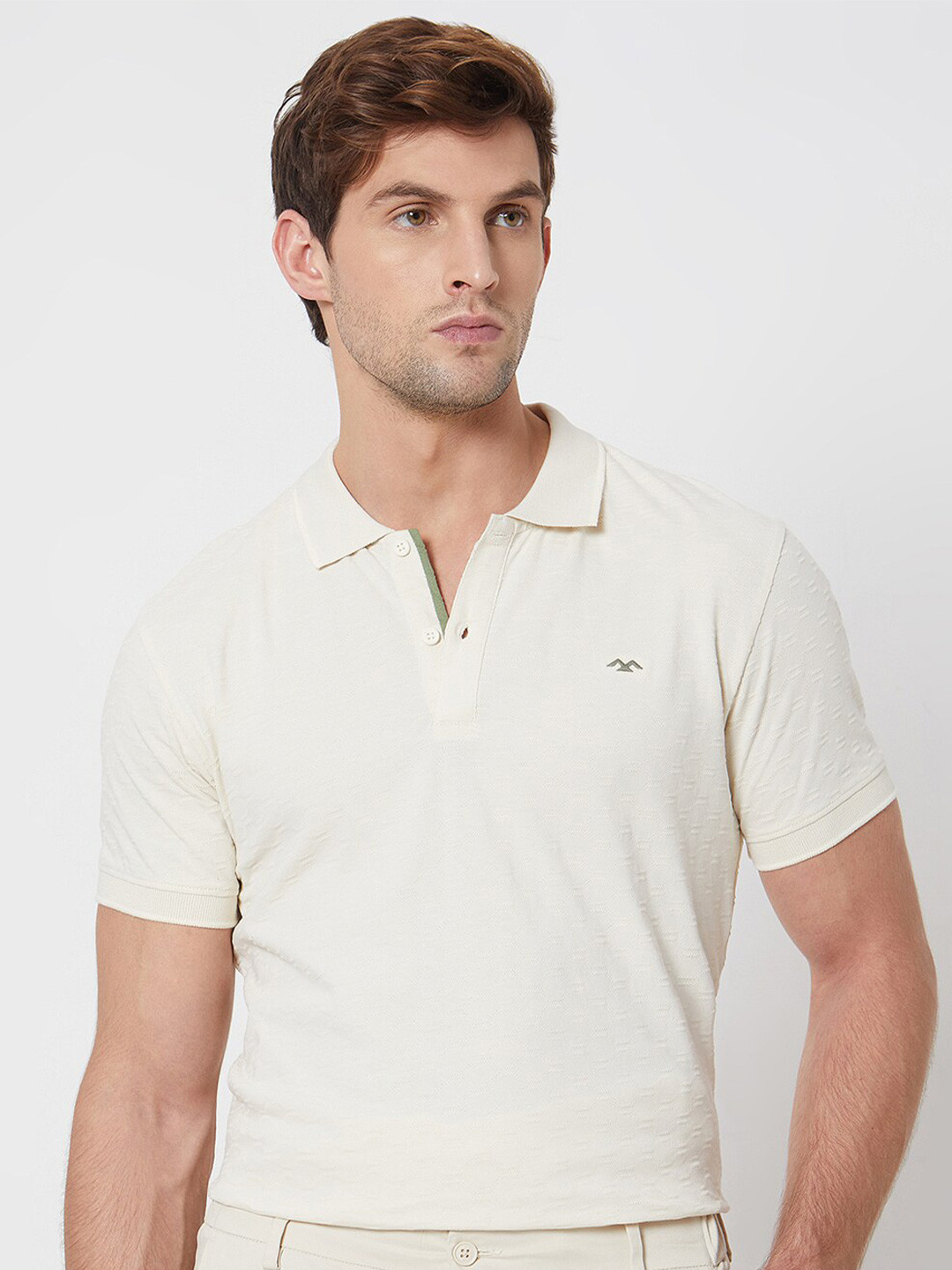 

Mufti Polo Collar Cotton Slim Fit T-shirt, Beige