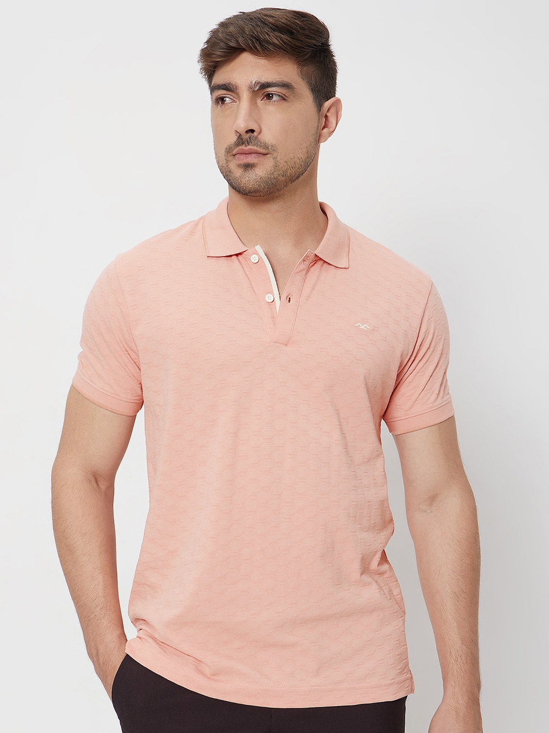 

Mufti Polo Collar Cotton Slim Fit T-shirt, Beige