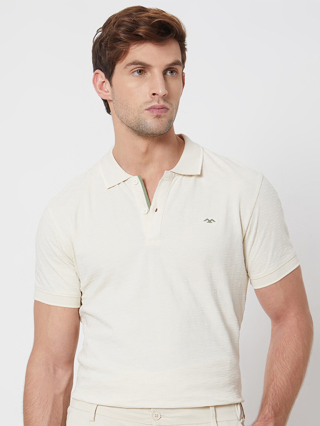 

Mufti Men Polo Collar Short Sleeves Slim Fit T-shirt, Beige
