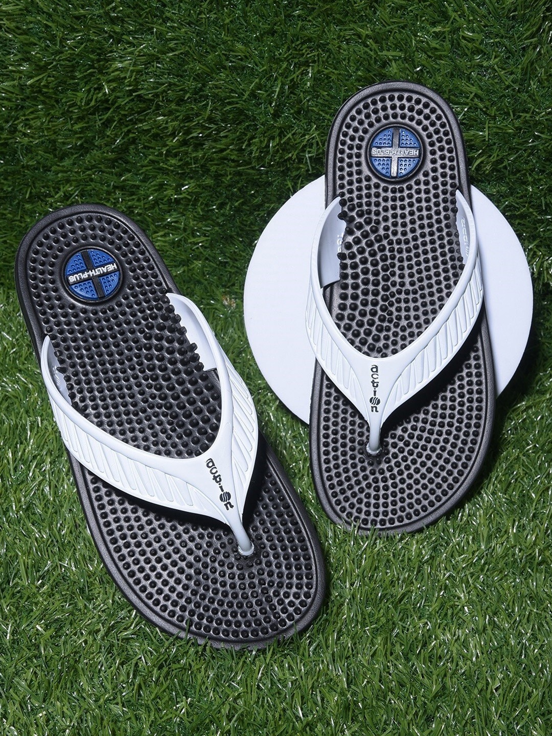 

Action Plus Men Striped Thong Flip-Flops, Black