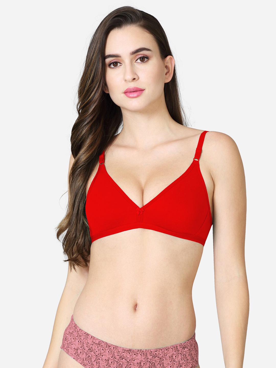 

VStar Medium Coverage Non Padded Everyday Bra With All Day Comfort, Red