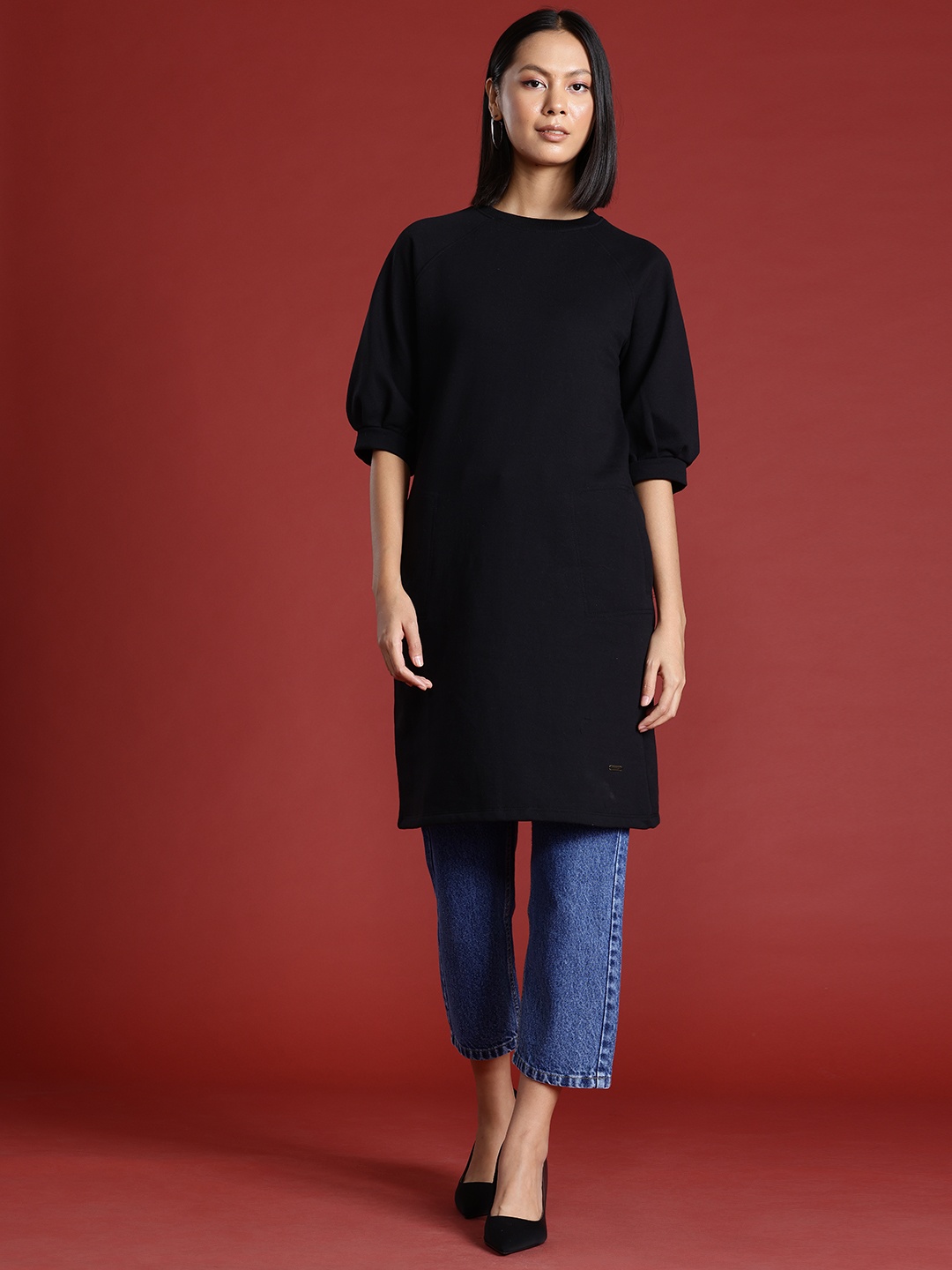 

all about you Longline Sweatshirt, Black