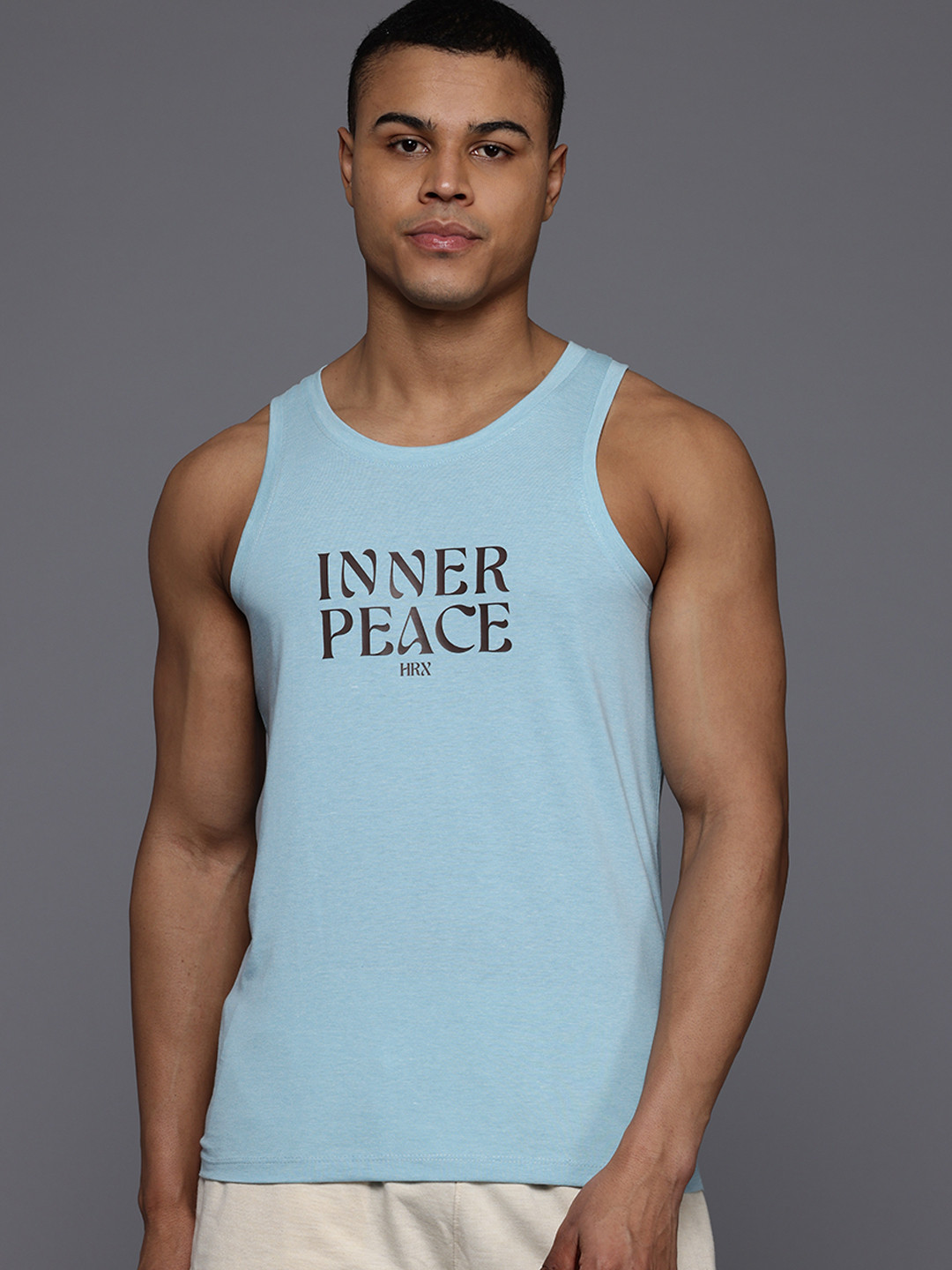 

HRX by Hrithik Roshan Typography Yoga T-shirt, Blue