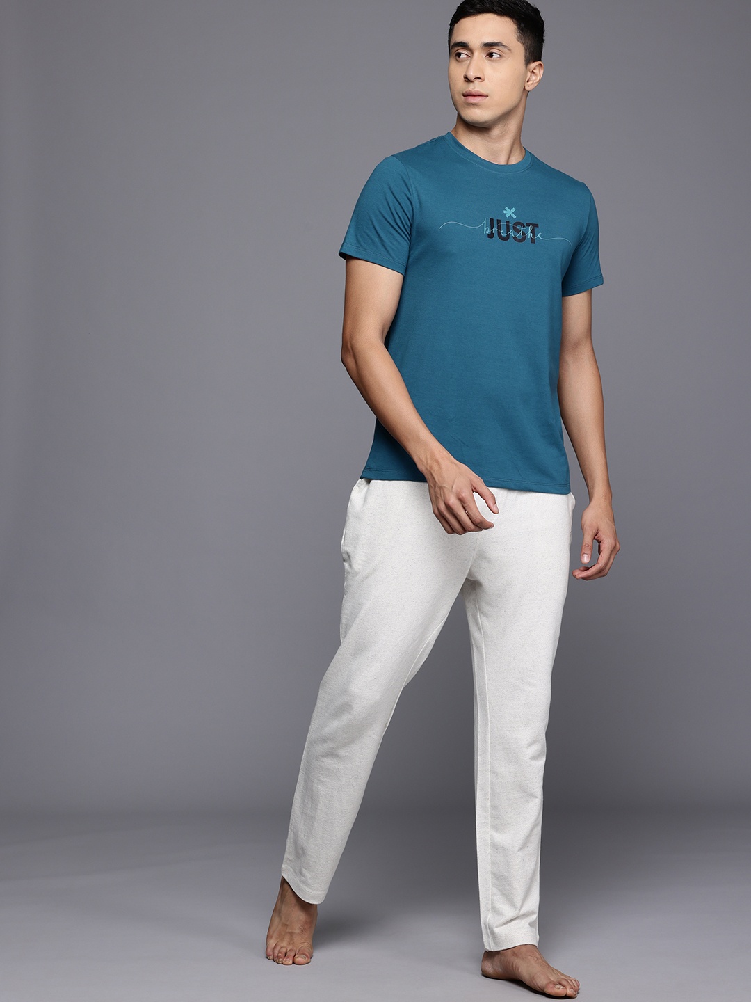 

HRX by Hrithik Roshan Typography Yoga T-shirt, Teal