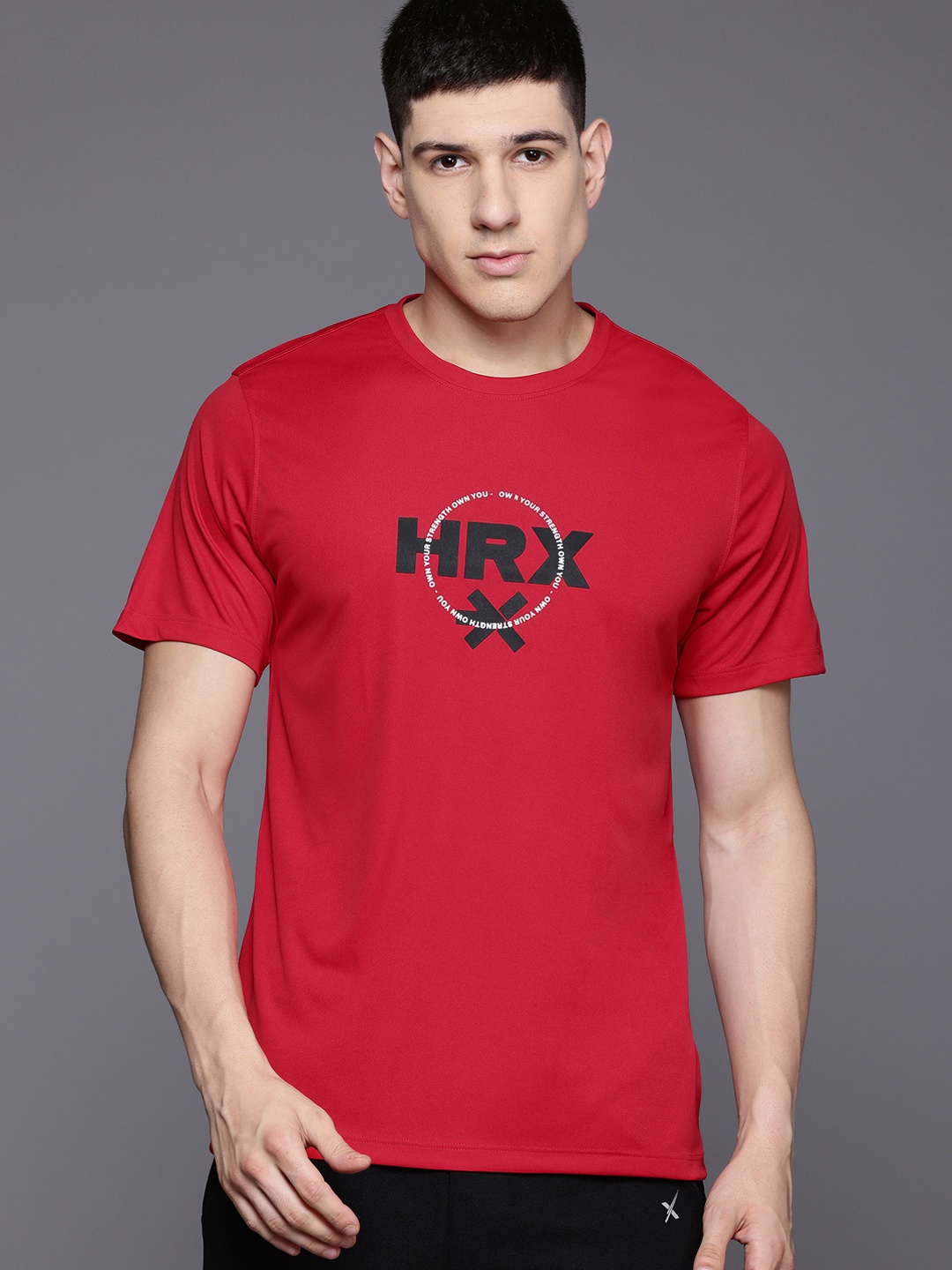 

HRX by Hrithik Roshan Typography Printed Training T-shirt, Red